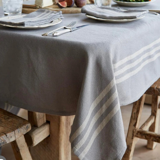 Maxine Grey & Linen Tablecloth